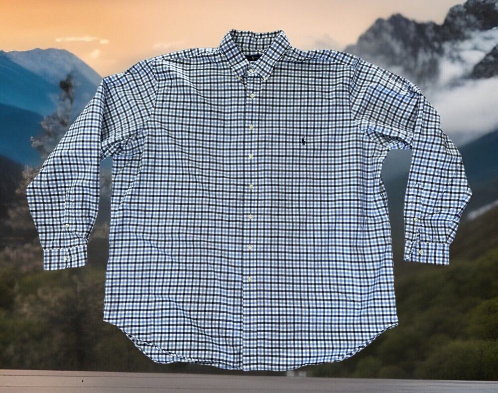 Polo by Ralph Lauren Long Sleeve Button Down Plaid Shirt Size Mens 3XLT Tall